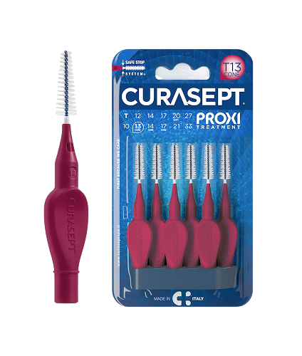 Межзубные ершики Curasept PROXI Treatment T13 Conical бордовый ISO 3, 1,3 мм (6 шт)