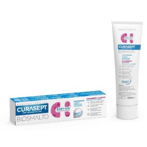Зубная паста детская Curasept Biosmalto Baby-Kid, клубника, без фтора, 50 мл (0,5–6 лет)